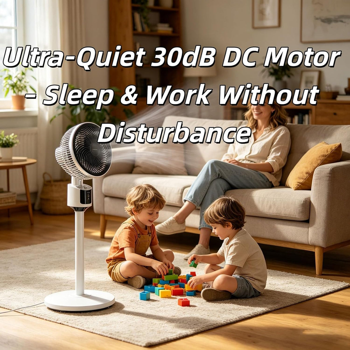 Standing Fan with 90° Oscillation, 3 Speeds, Adjustable Height J3245