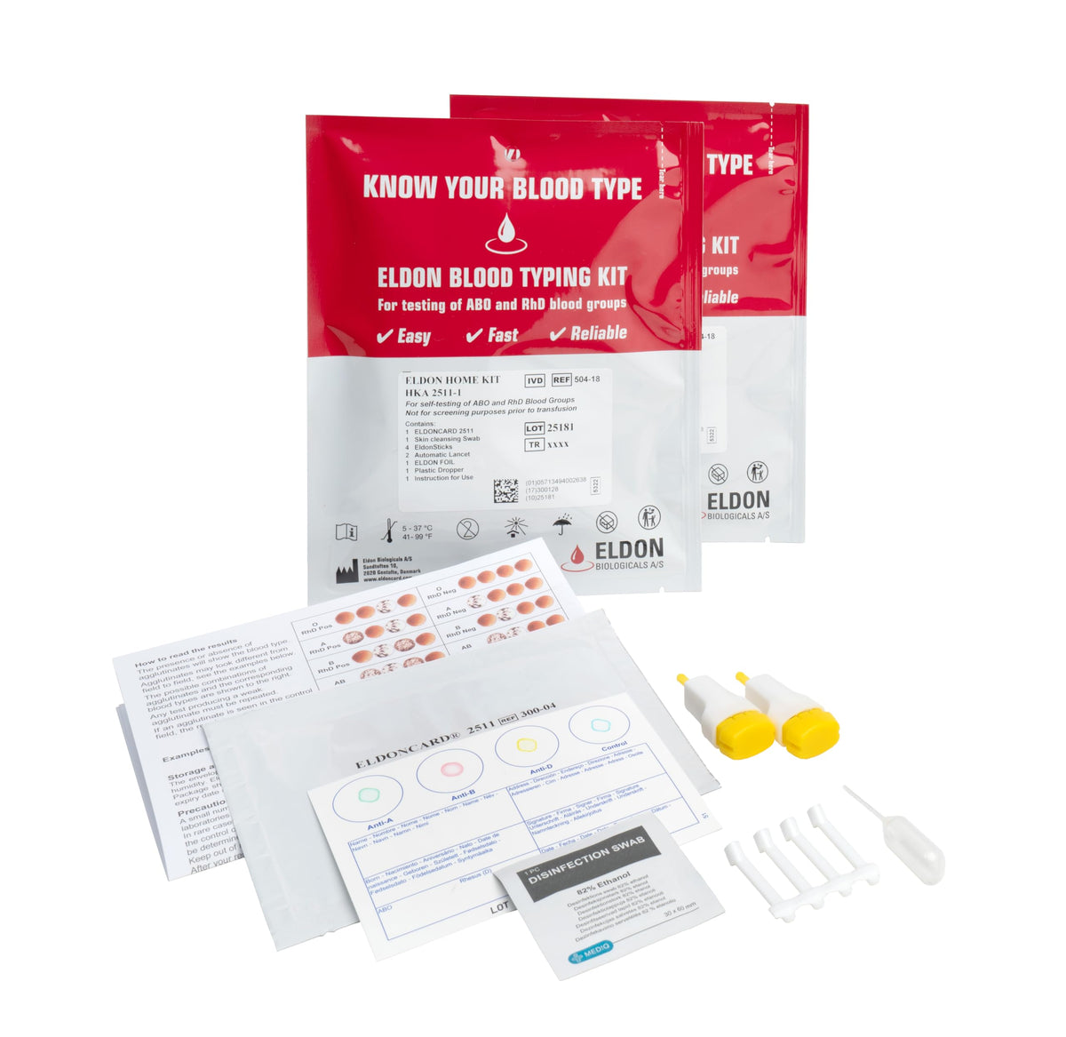 Blood Typing Kit, 2 Test Pack E573277