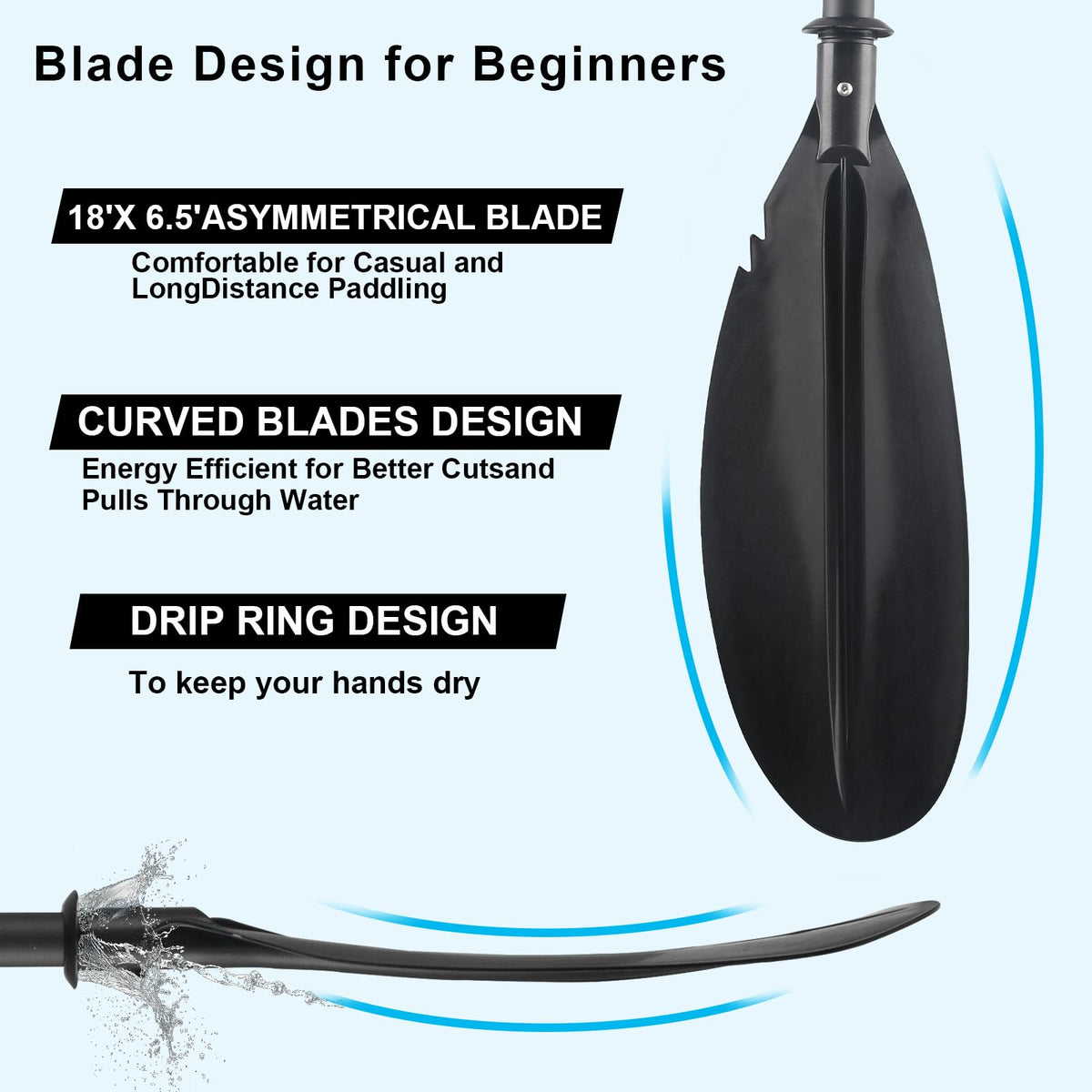 Telescoping Kayak Paddles with Paddle Leash K210