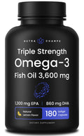 Omega 3 Fish Oil 3600 mg 180 Softgels J9773