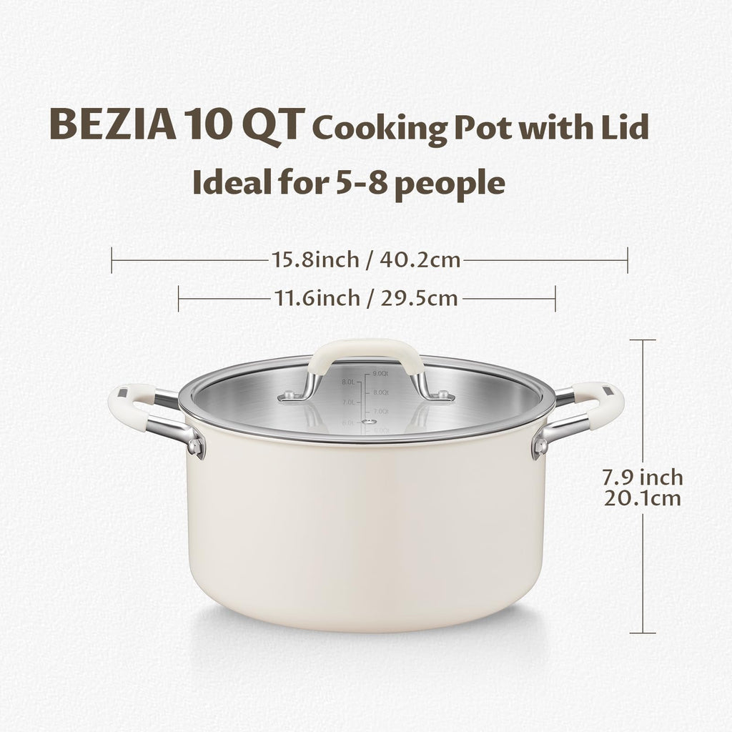 10QT 3-Ply Stainless Steel Stock Pot with Lid V617
