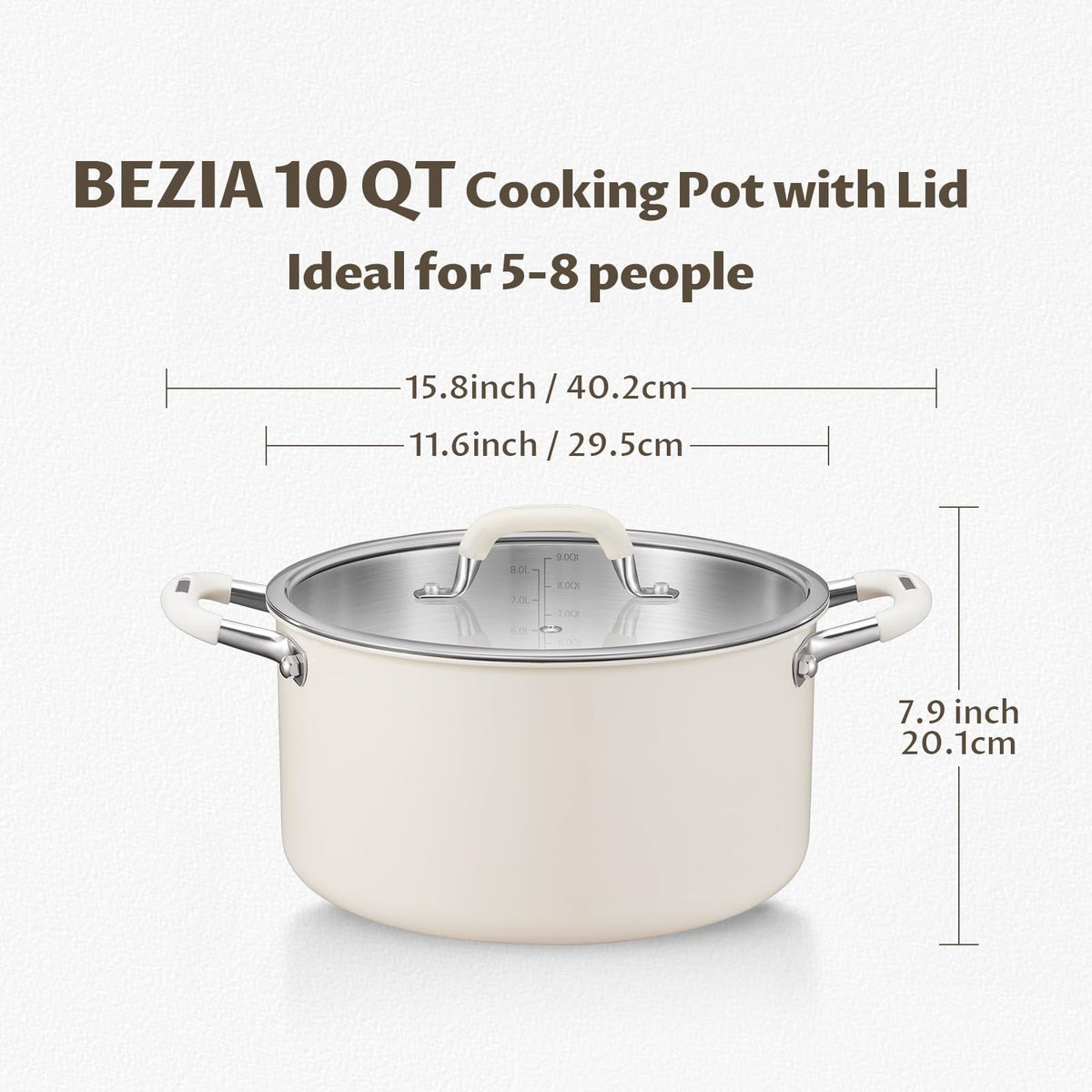 10QT 3-Ply Stainless Steel Stock Pot with Lid V617