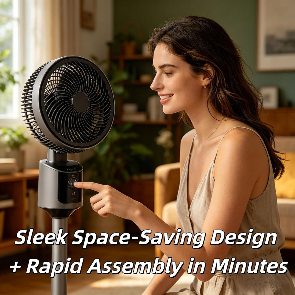 Standing Fan with 90° Oscillation, 3 Speeds, Adjustable Height J3245