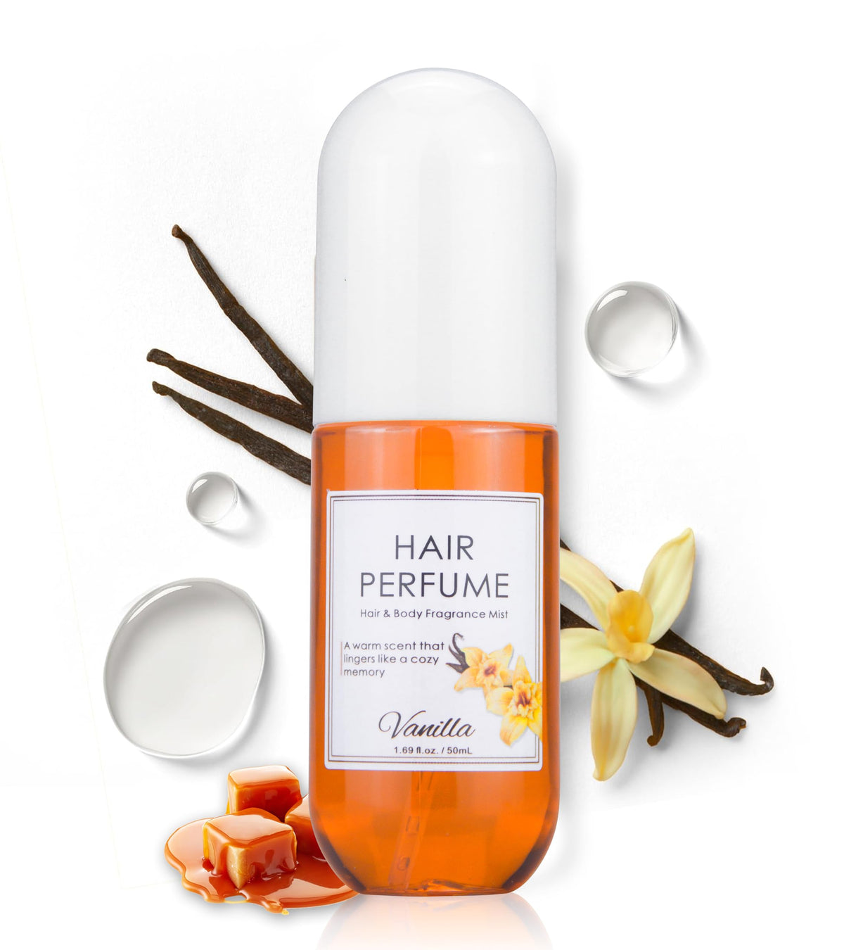Vanilla Hair & Body Perfume Spray, Alcohol-Free, 1.7 Oz U31979