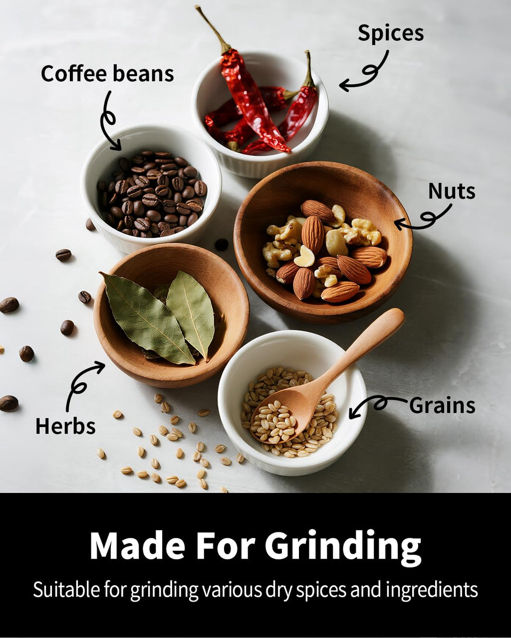 Electric Blade Coffee Grinder with Removable Stainless Steel Bowl U680312