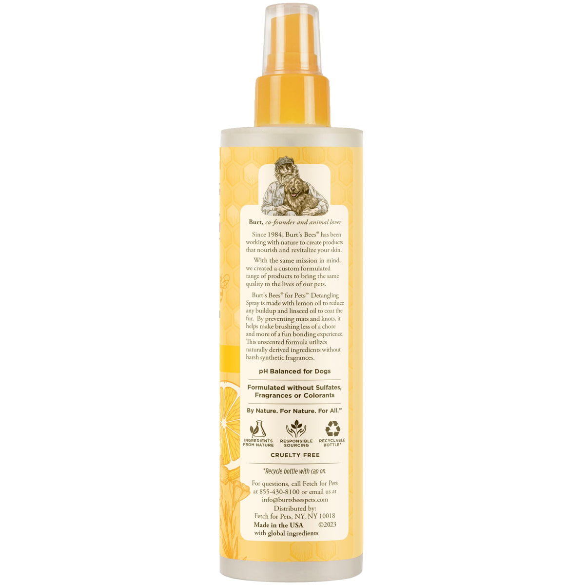 Dog Detangling Spray with Lemon & Linseed 10 Fl Oz H59642