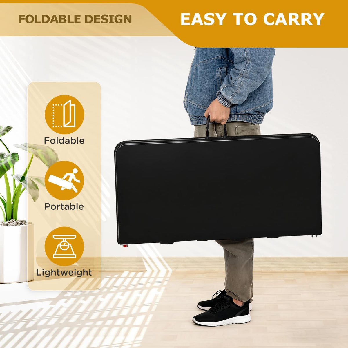 34" Black Folding Card Table B175