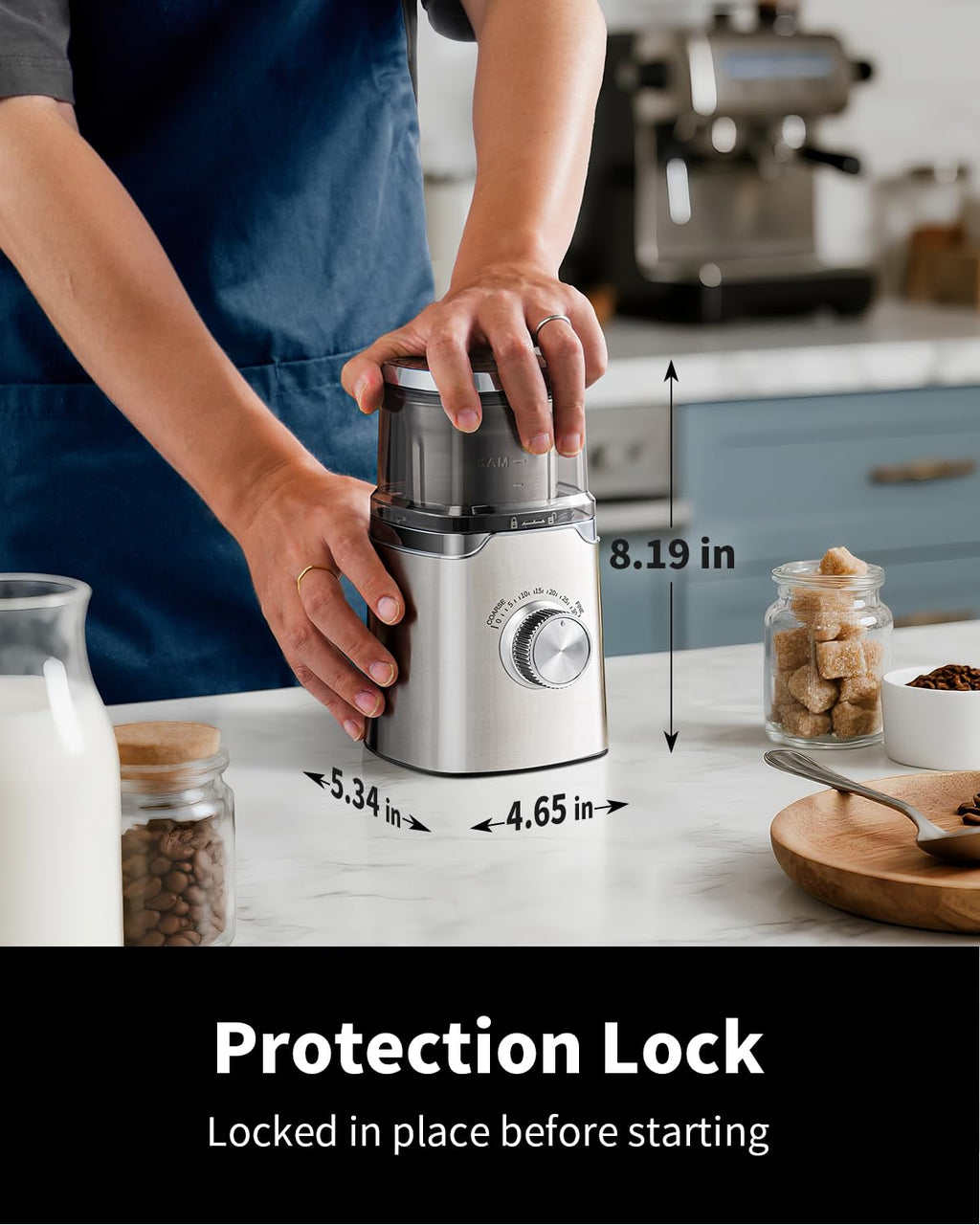 Electric Blade Coffee Grinder with Removable Stainless Steel Bowl U680312