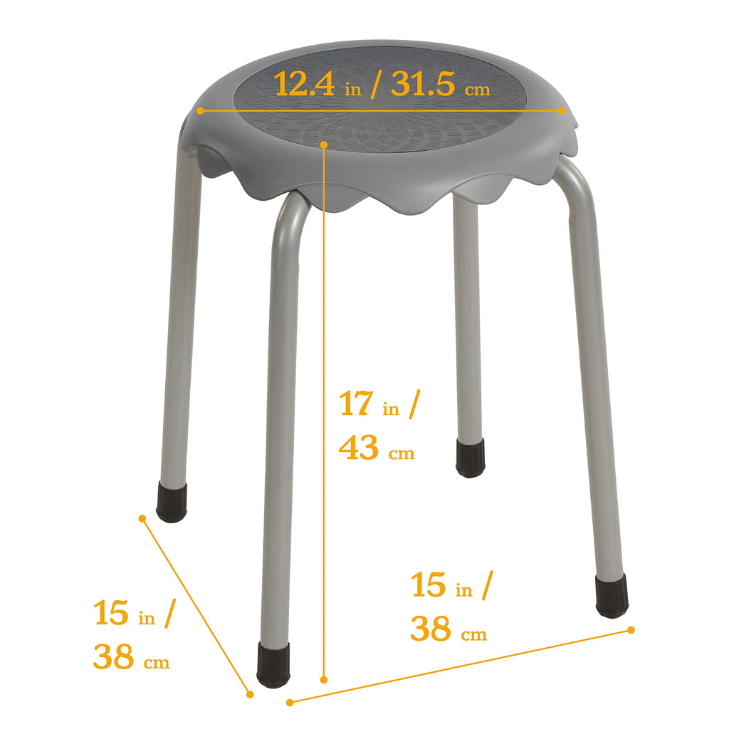 Grey 8-Piece Stackable Stool Seating Set X763838