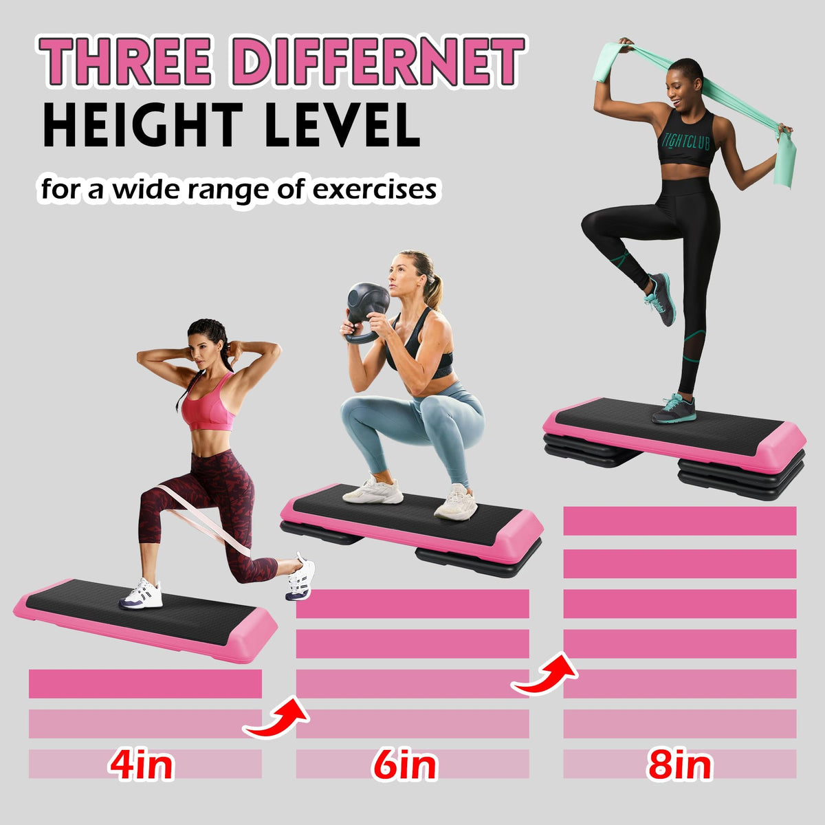 Adjustable Step Aerobic Platform with Risers G31296