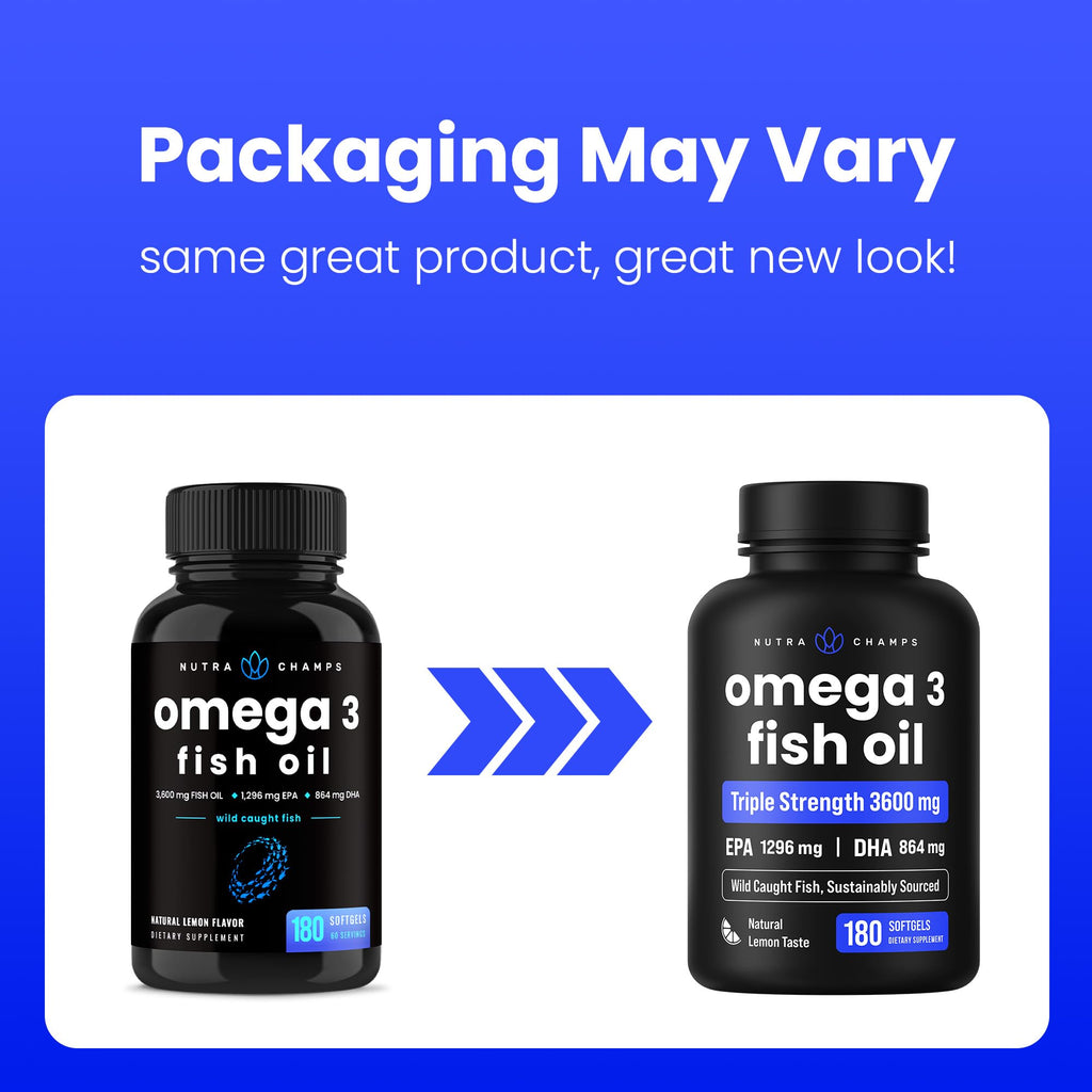 Omega 3 Fish Oil 3600 mg 180 Softgels J9773
