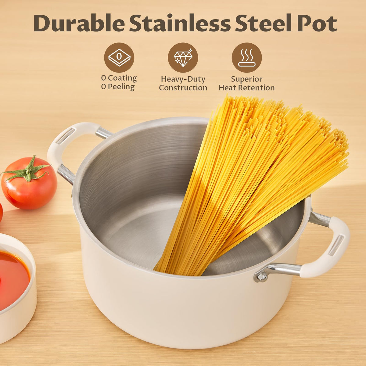 10QT 3-Ply Stainless Steel Stock Pot with Lid V617