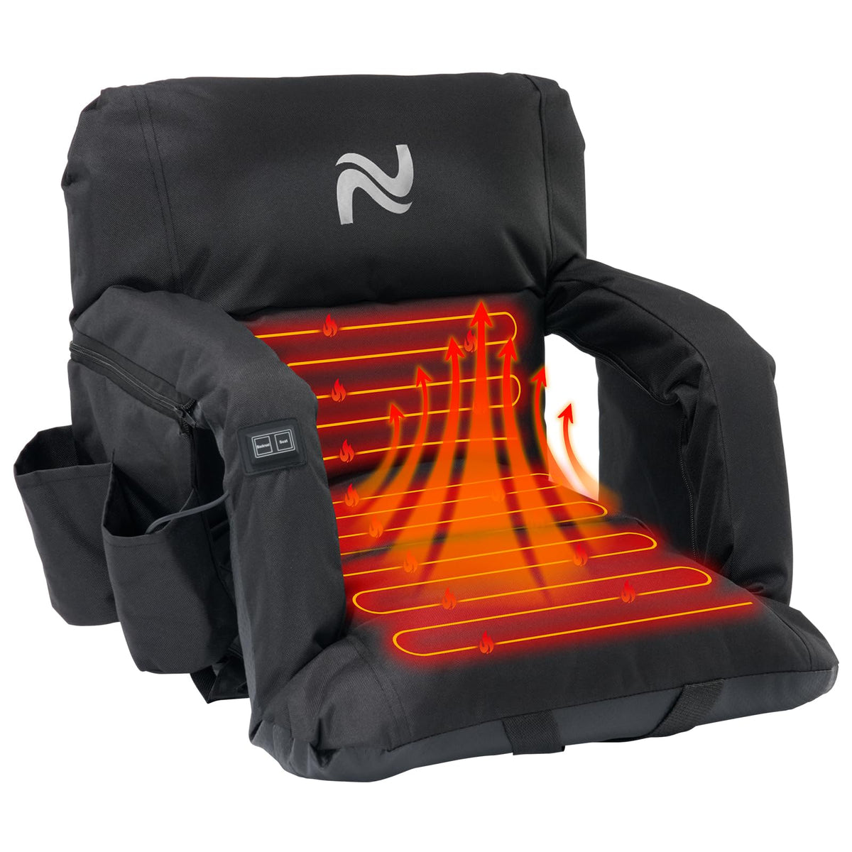 25in Extra Wide Thick Heated Stadium Seats with Back Support T9549