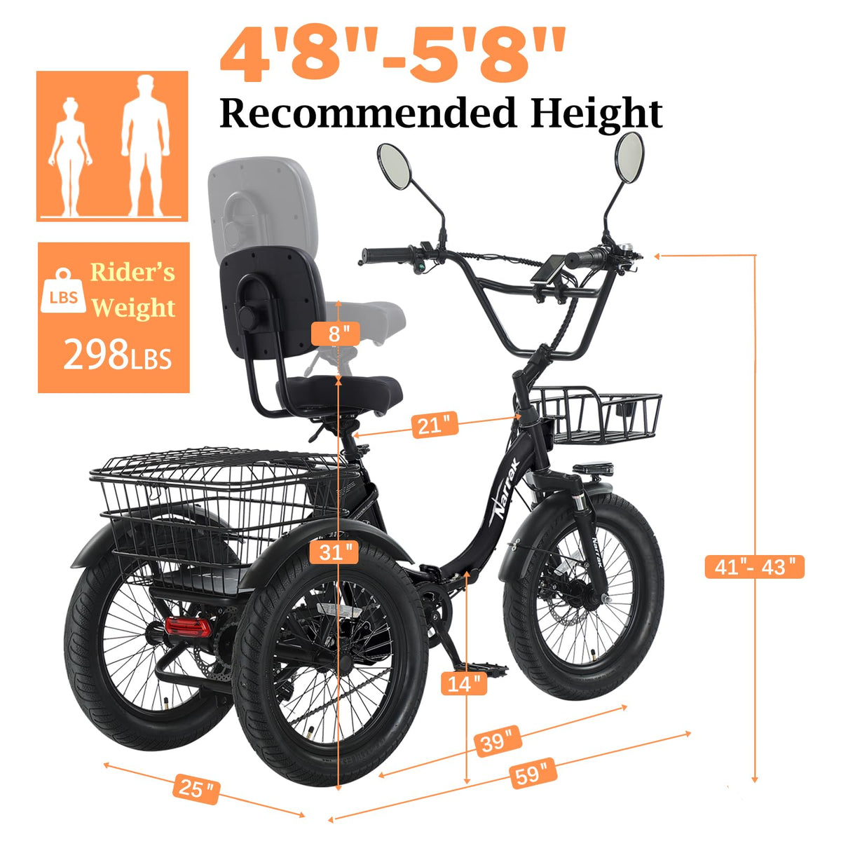 Fat Tire Folding Electric Tricycle W24383