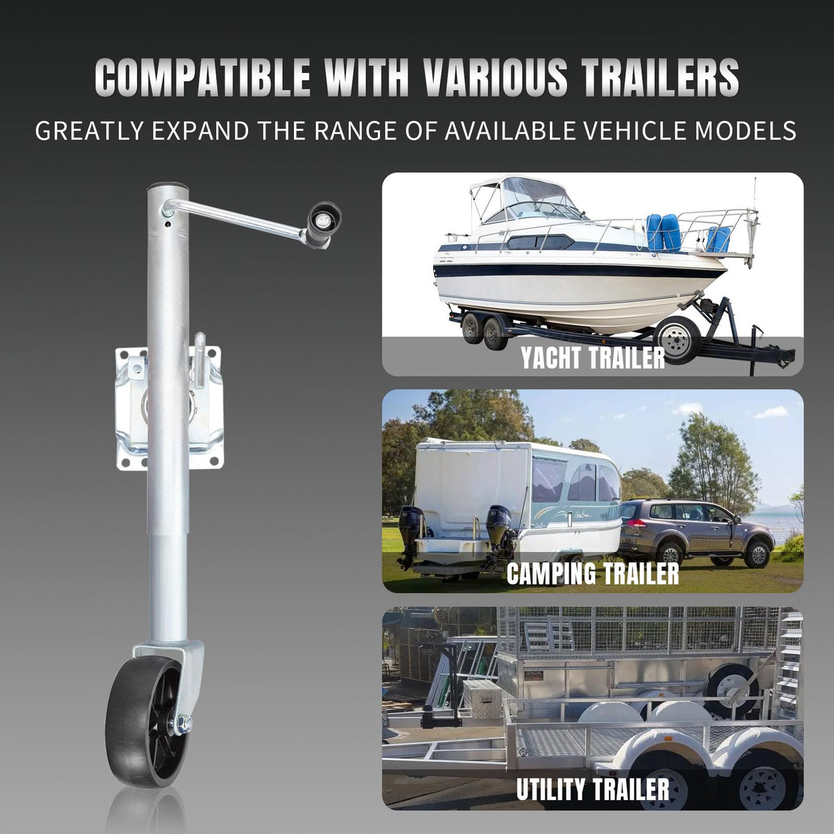 Boat Trailer Jack with Single Wheel, 1000 Lbs. Capacity F683857