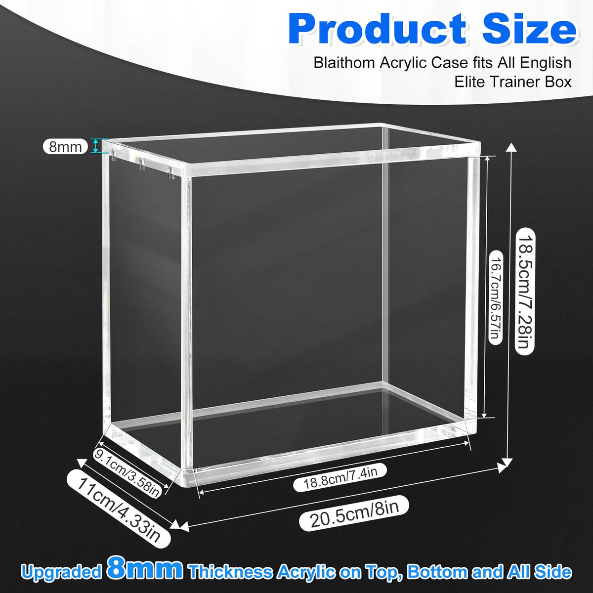 8mm Acrylic Display Case with Magnets Q142