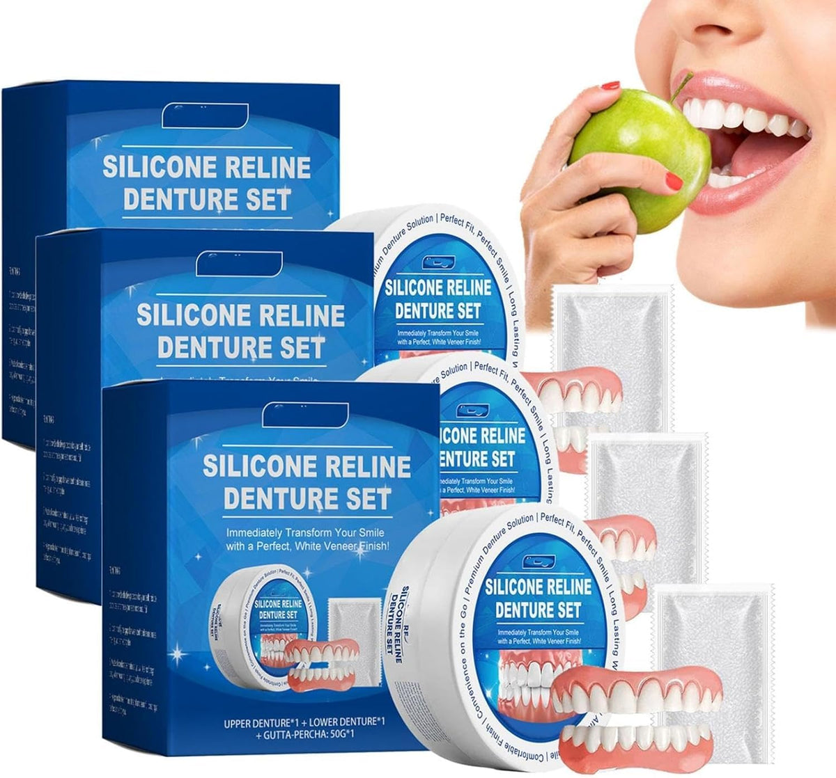 Silicone Reline Denture Set Upper and Lower K7124