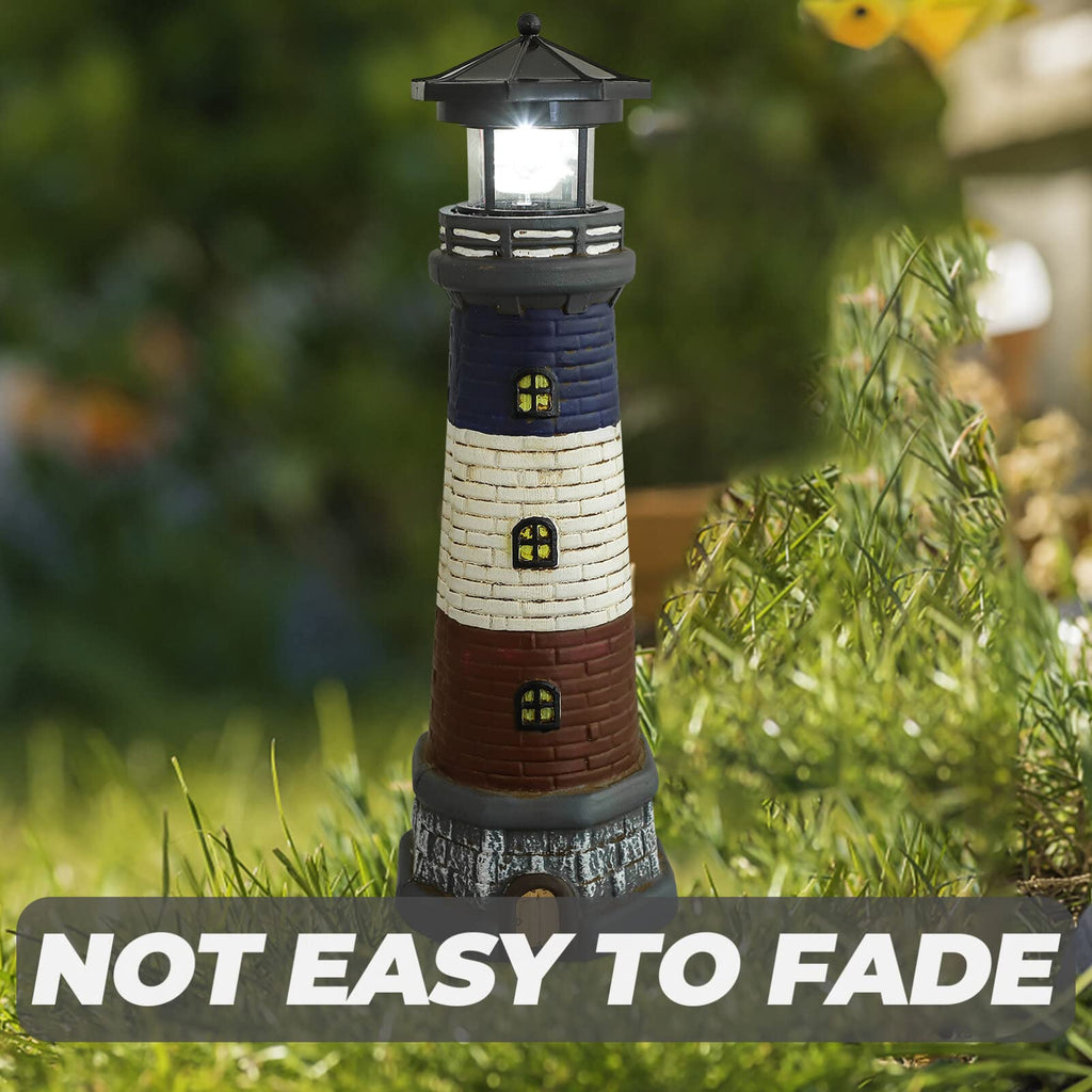Solar Lighthouse Garden Lights Outdoor Waterproof Resin Statue Lamp B756803
