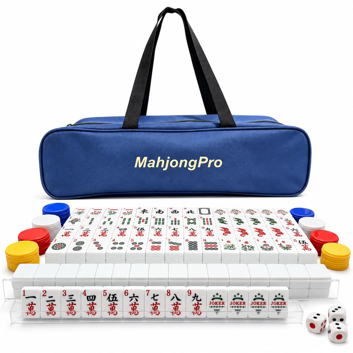 166 Mahjong Tiles 4 Racks 4 Pushers Mahjong Set M762218