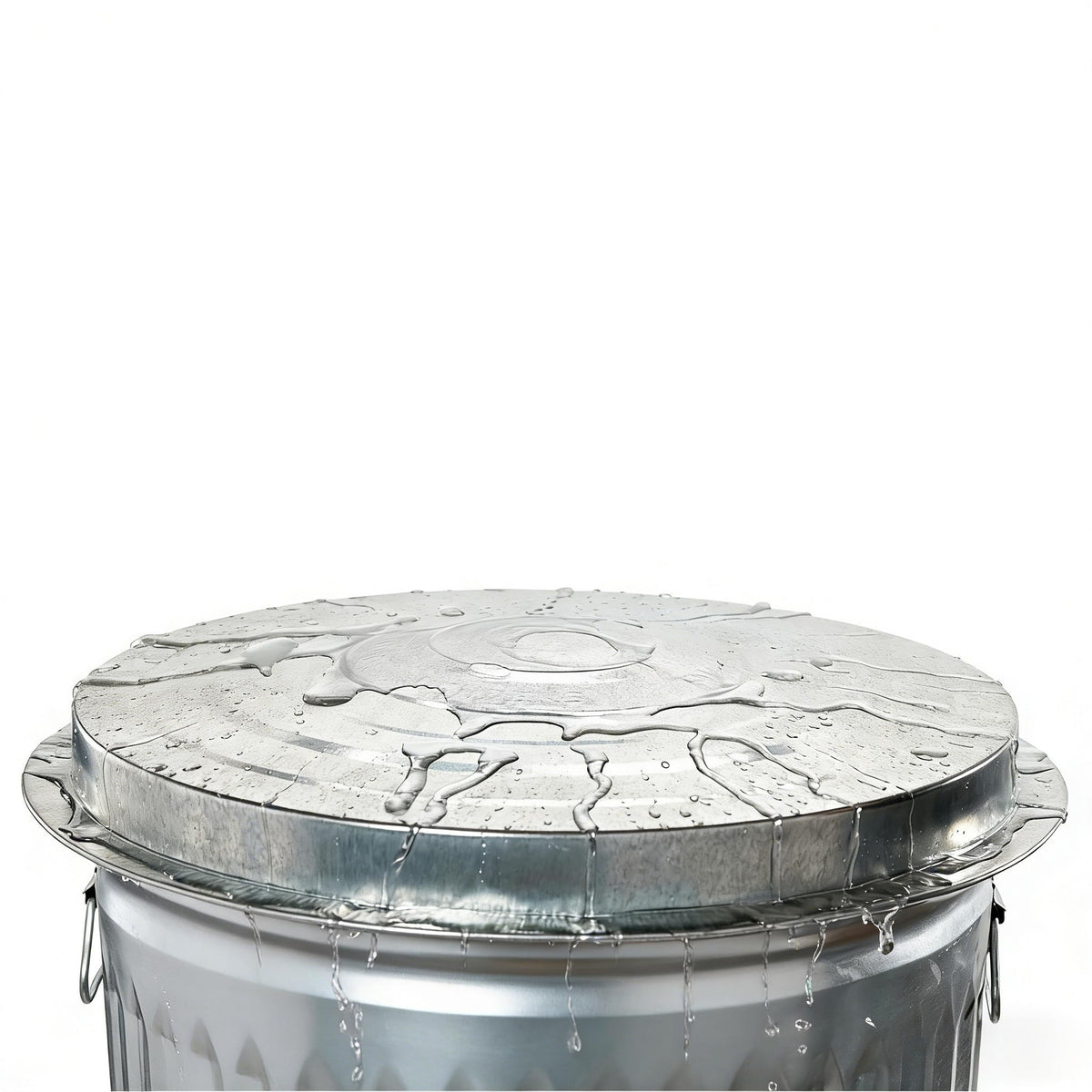 31 Gallon Galvanized Steel Trash Can with Lid U551224