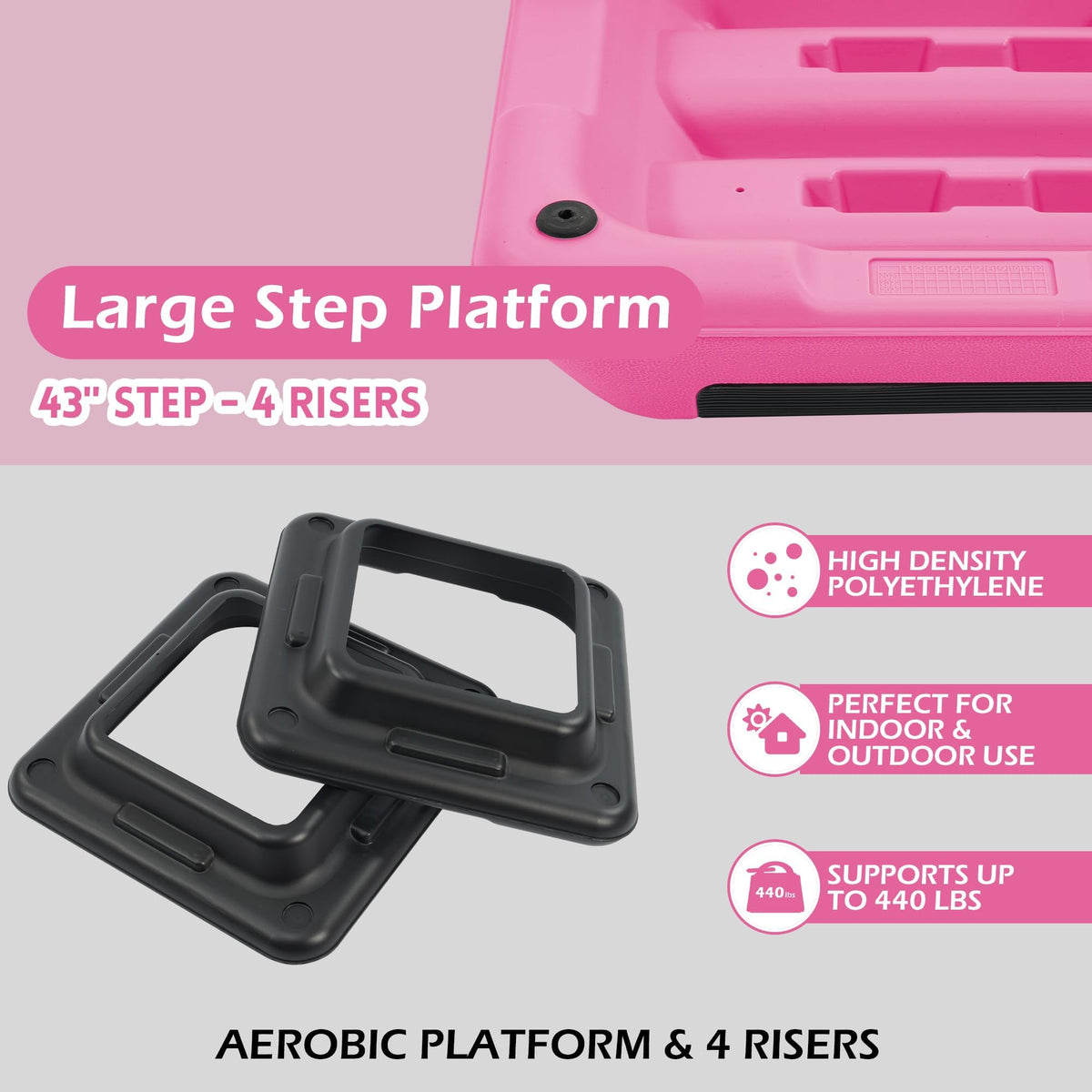 Adjustable Step Aerobic Platform with Risers G31296