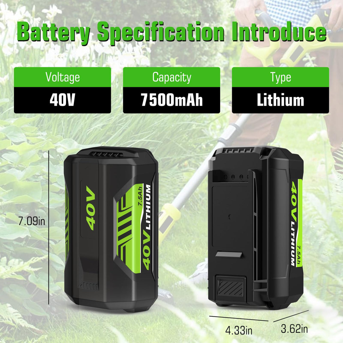 40V Battery Replacement H6334