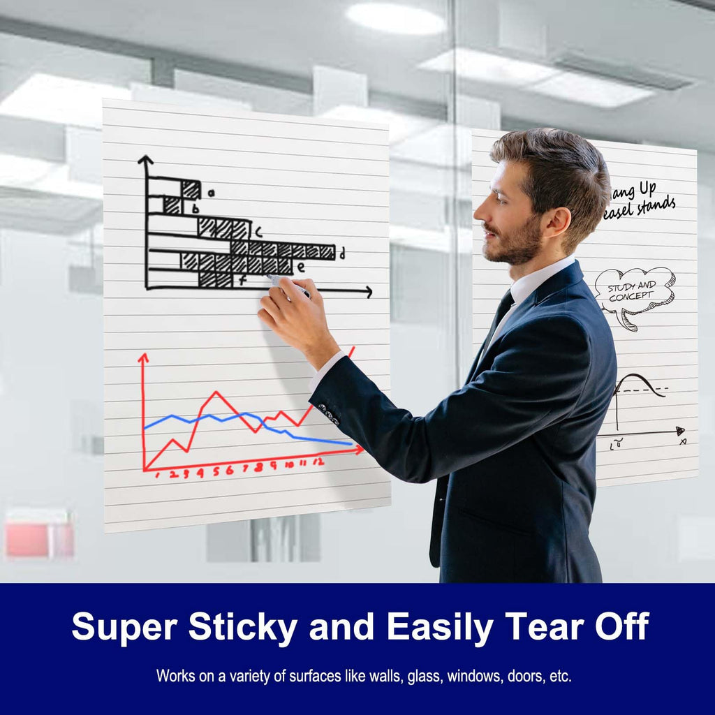White Lined Sticky Easel Pad 25 x 30 Inches 30 Sheets 8 Pads T245