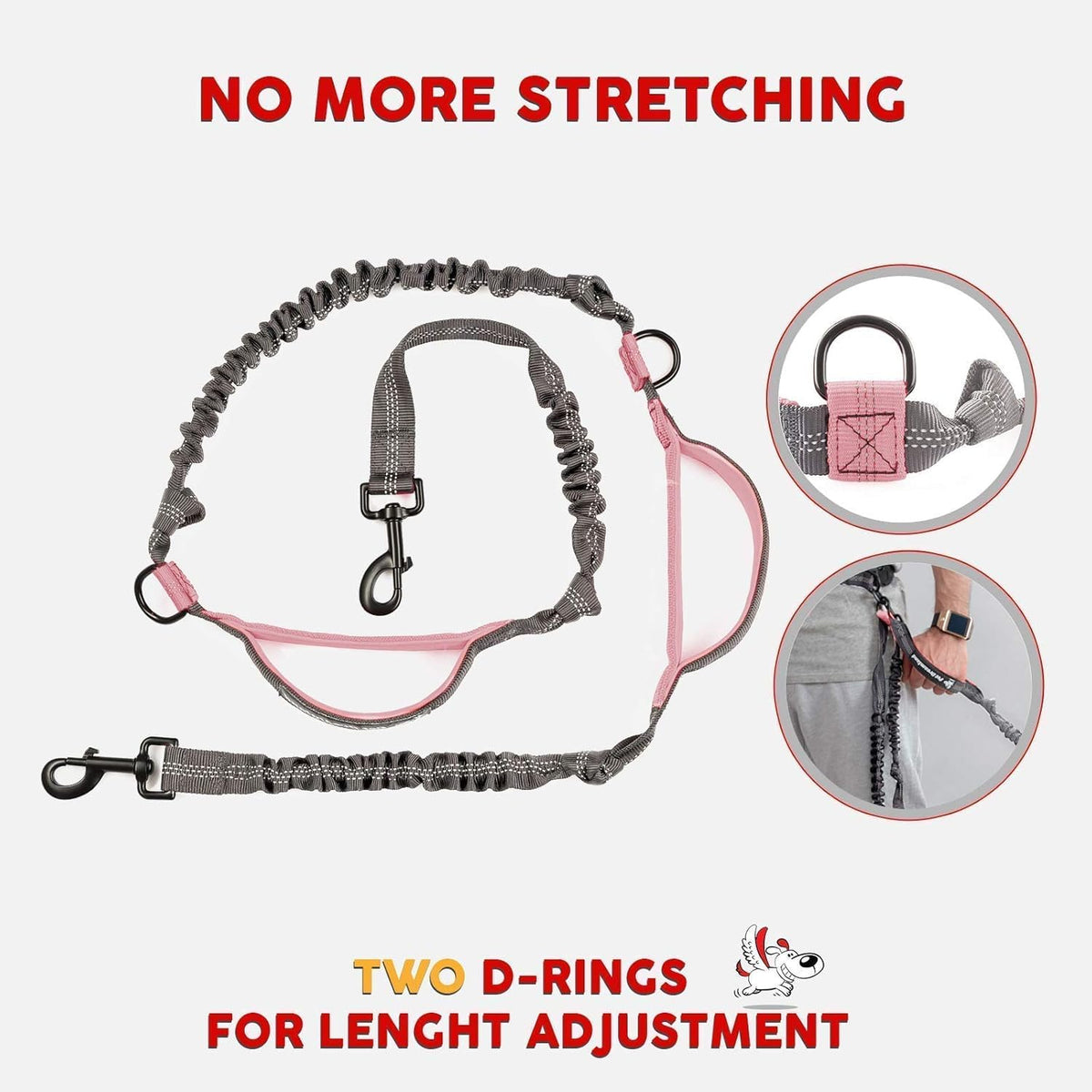 Hands Free Dog Leash for Large Dogs with Poop Bag Dispenser D264