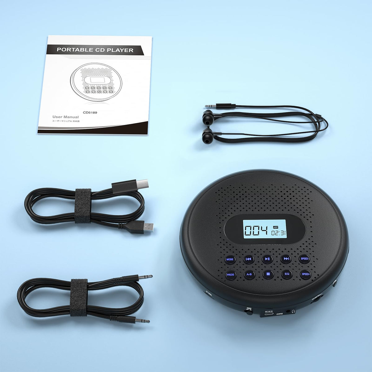 Portable CD Player with Dual Stereo Speakers G7649