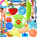 25 Pack Puppy Chew Toys with Squeak Plush Rope Toys J3107