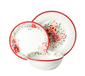 Red 12-Piece Stoneware Dinnerware Set Z651860