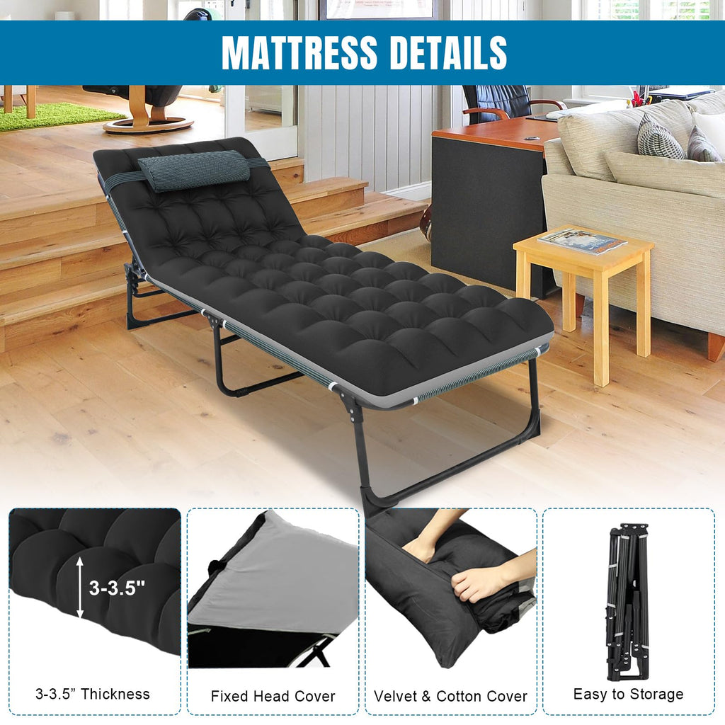 Folding Camping Cot with Mattress O78522