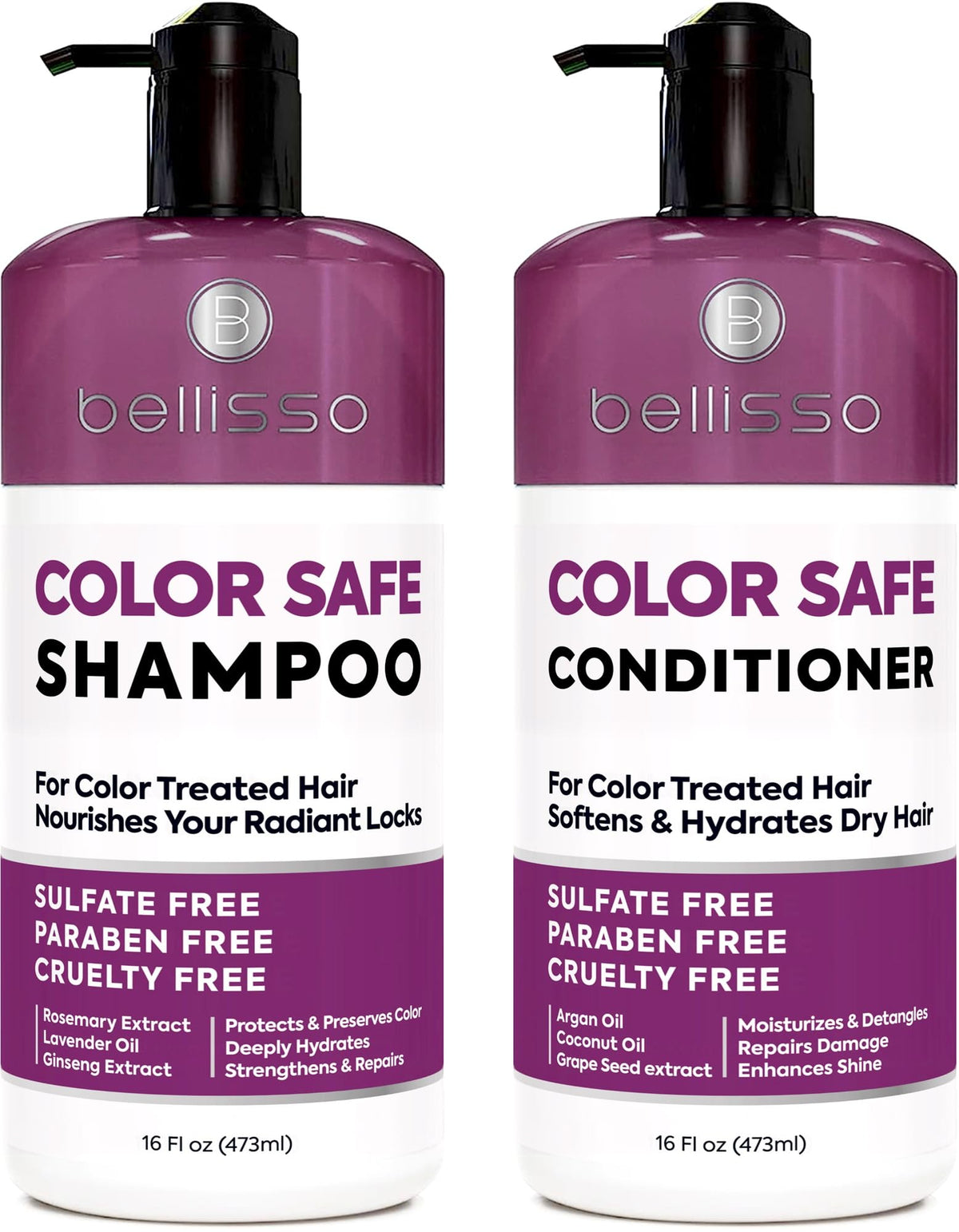 Color Safe Shampoo and Conditioner Set Sulfate Paraben Free Z265