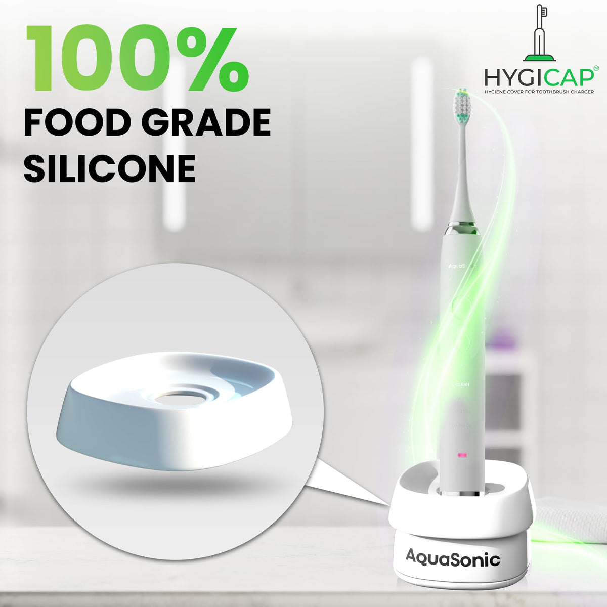 Waterproof Food Grade Silicone Toothbrush Charger Cover 2-Pack J81391
