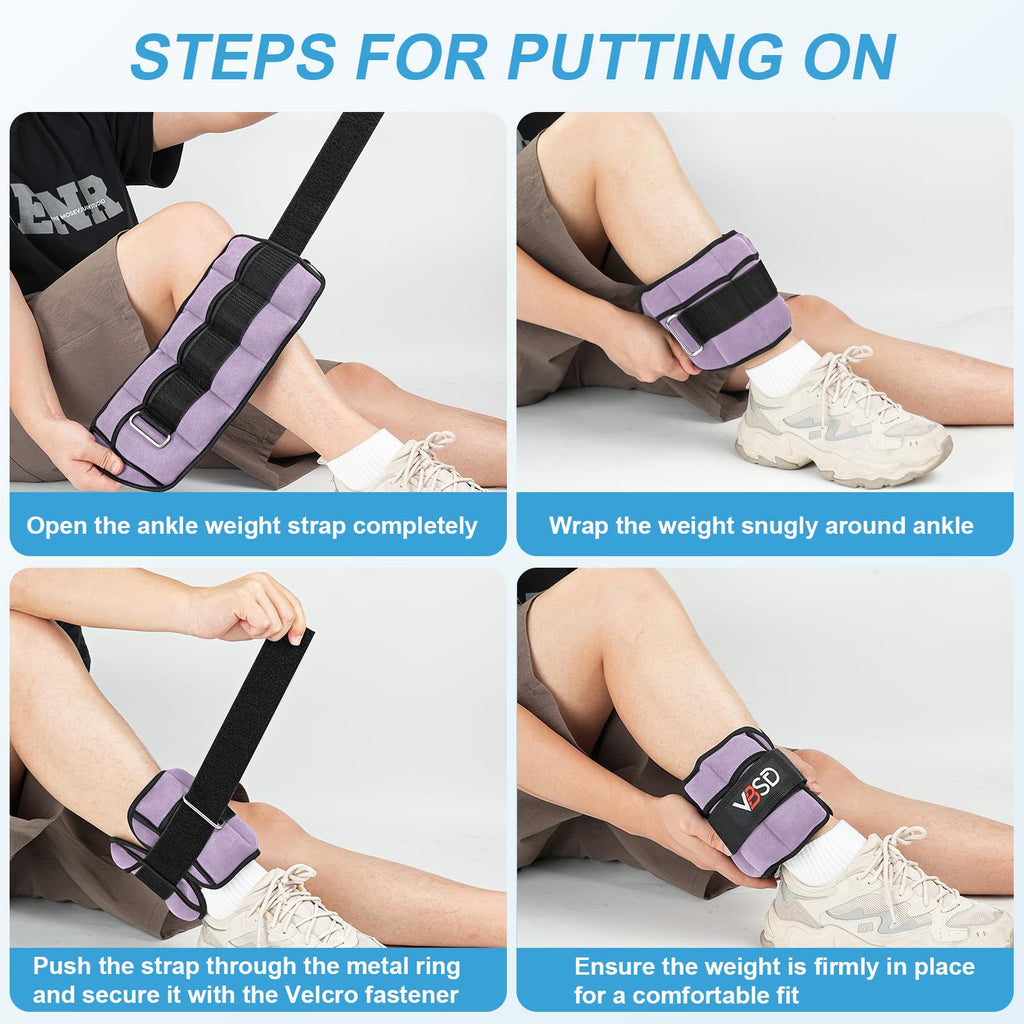Adjustable Ankle Weights 10lb 1 Pair Lavender H90328