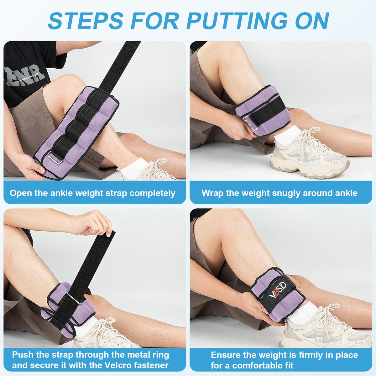 Adjustable Ankle Weights 10lb 1 Pair Lavender H90328