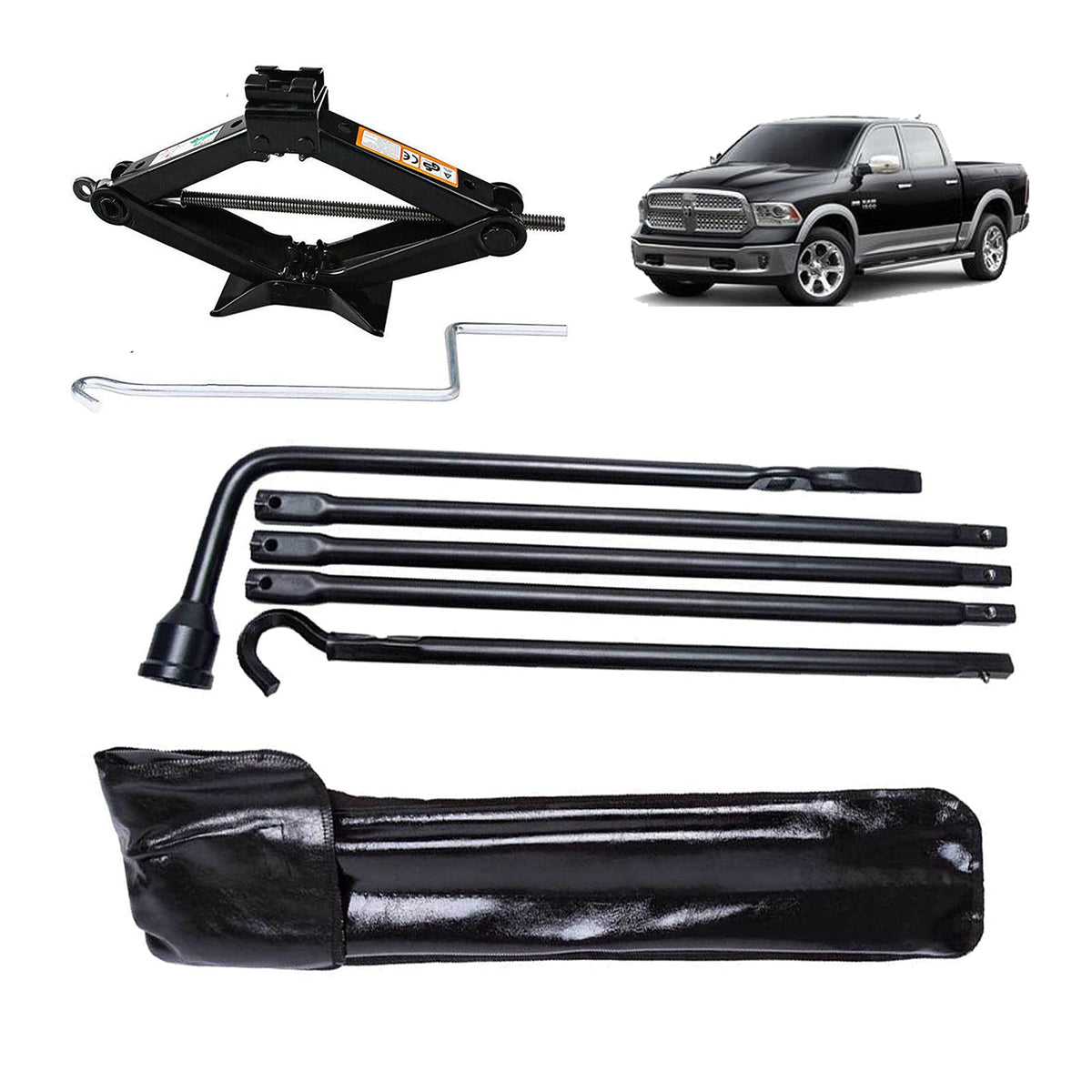 Spare Tire Lug Wrench Tool Kit & Scissor Jack 2 Ton Set U80136