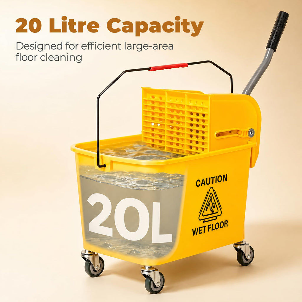 Yellow 21 Quart Mop Bucket with Wheels T95109