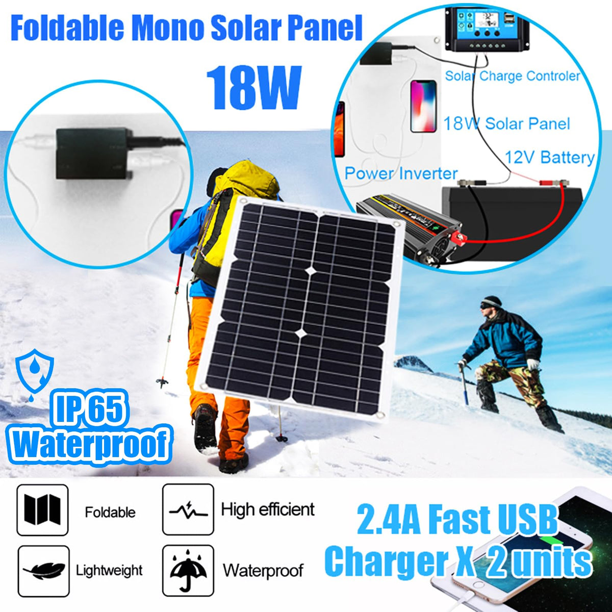 12V Off-Grid Solar Panel Kit with Inverter & Charge Controller M3977
