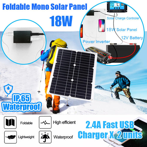 12V Off-Grid Solar Panel Kit with Inverter & Charge Controller M3977