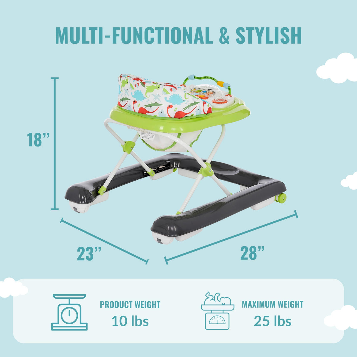 2-in-1 Convertible Baby Walker with Adjustable Seat R423695