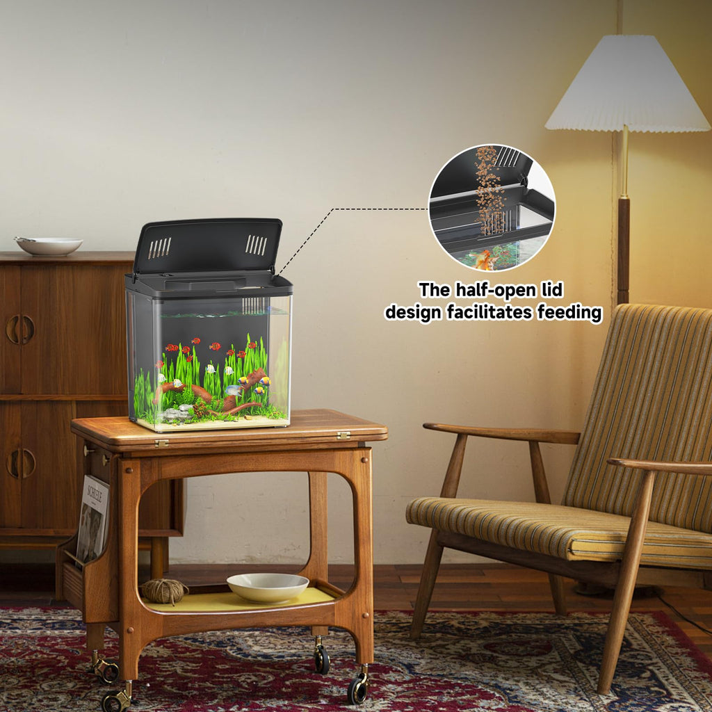 1 Gallon Acrylic Fish Tank Kit with Filter and Light D84949