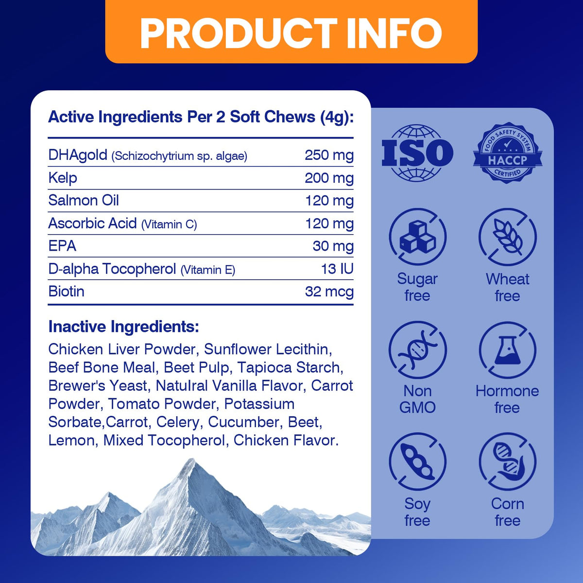Omega 3 Skin and Coat Dog Supplement 200 Chews Fish Oil M6738