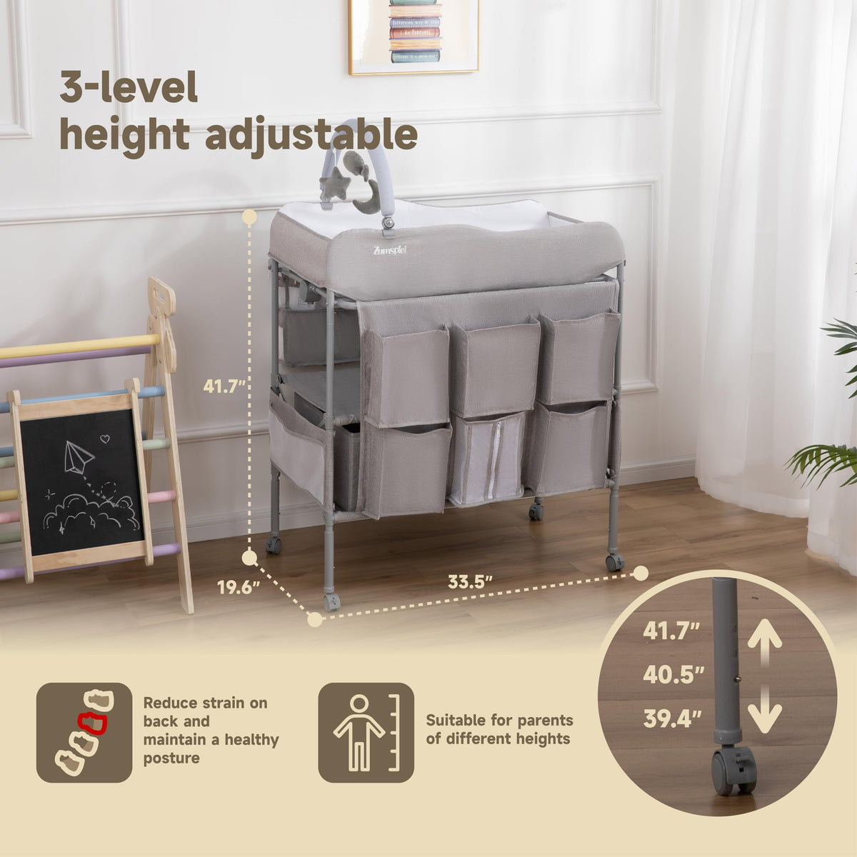 Portable Folding Baby Changing Table with 2 Drawers Z71363