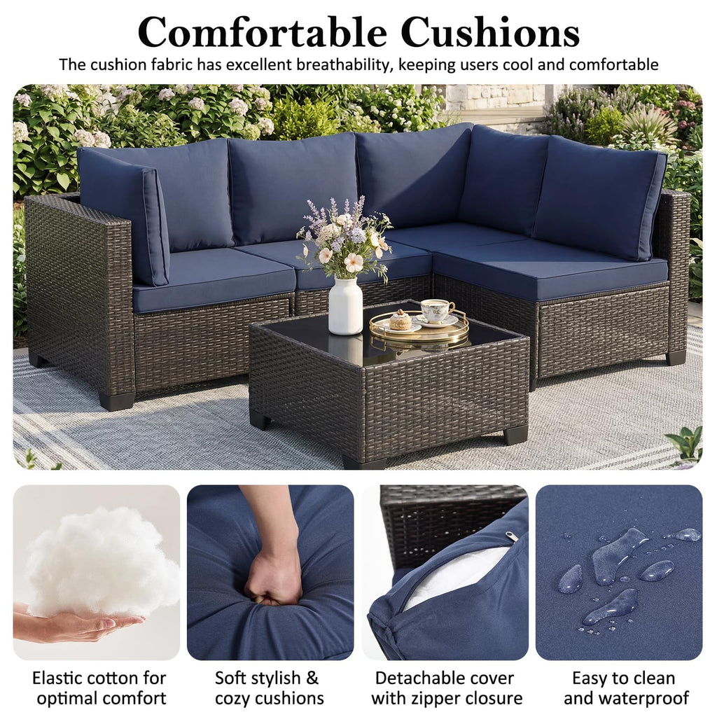 3 Piece Outdoor Wicker Patio Furniture Set S64104