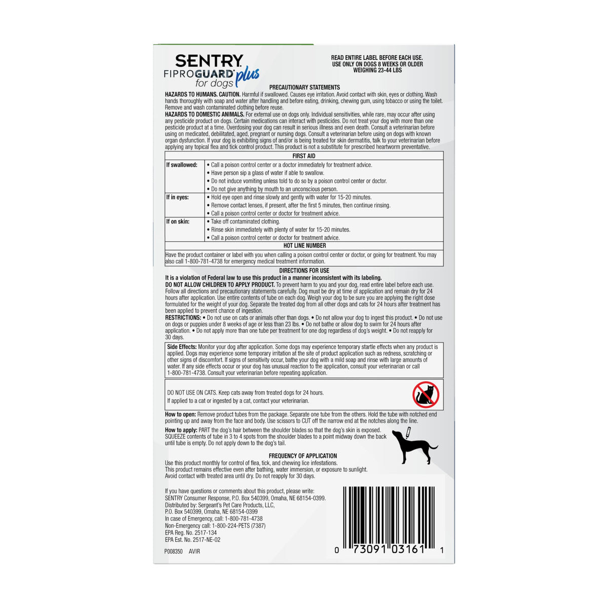 Flea and Tick Prevention for Dogs 23-44 Pounds 3 Month Supply Topical Flea Treatments R2839
