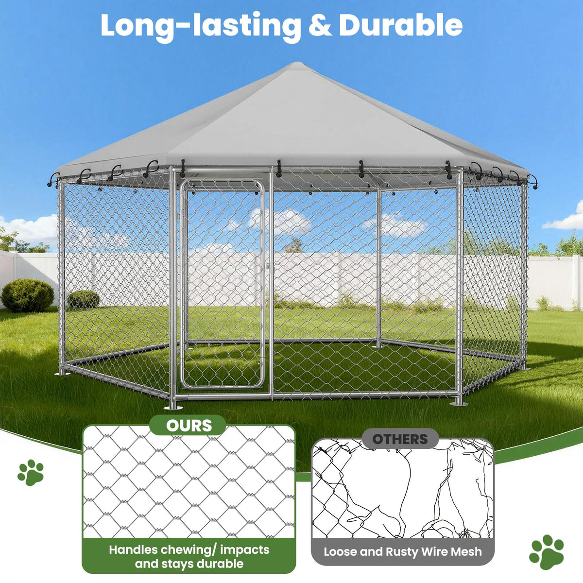 12.5x12.5 ft Outdoor Dog Kennel with Roof M14185