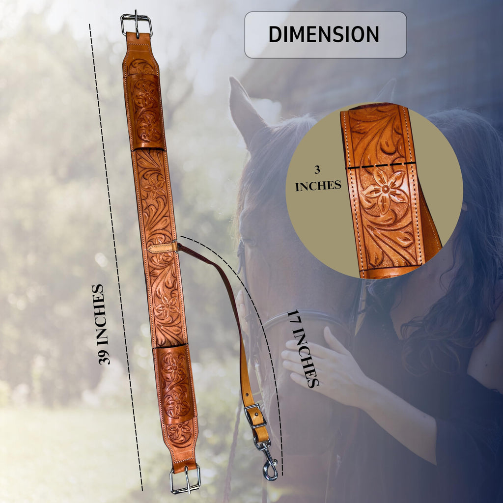 Western Leather Horse Saddle Girth Cinch Belt J378