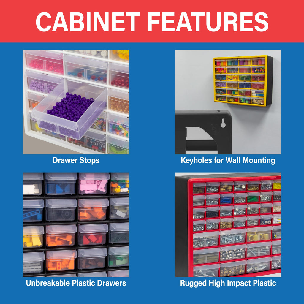 44 Drawer Black Plastic Storage Cabinet O582730
