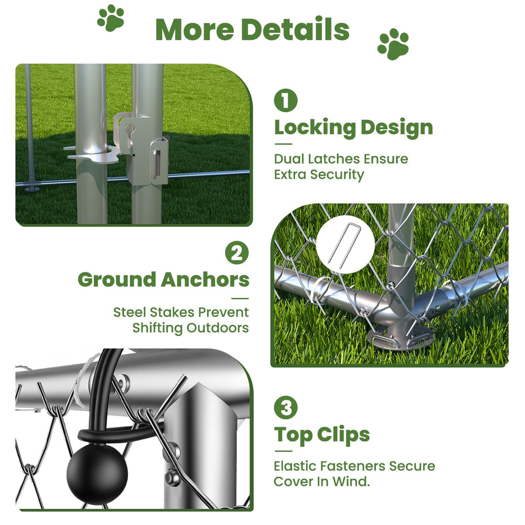 12.5x12.5 ft Outdoor Dog Kennel with Roof M14185